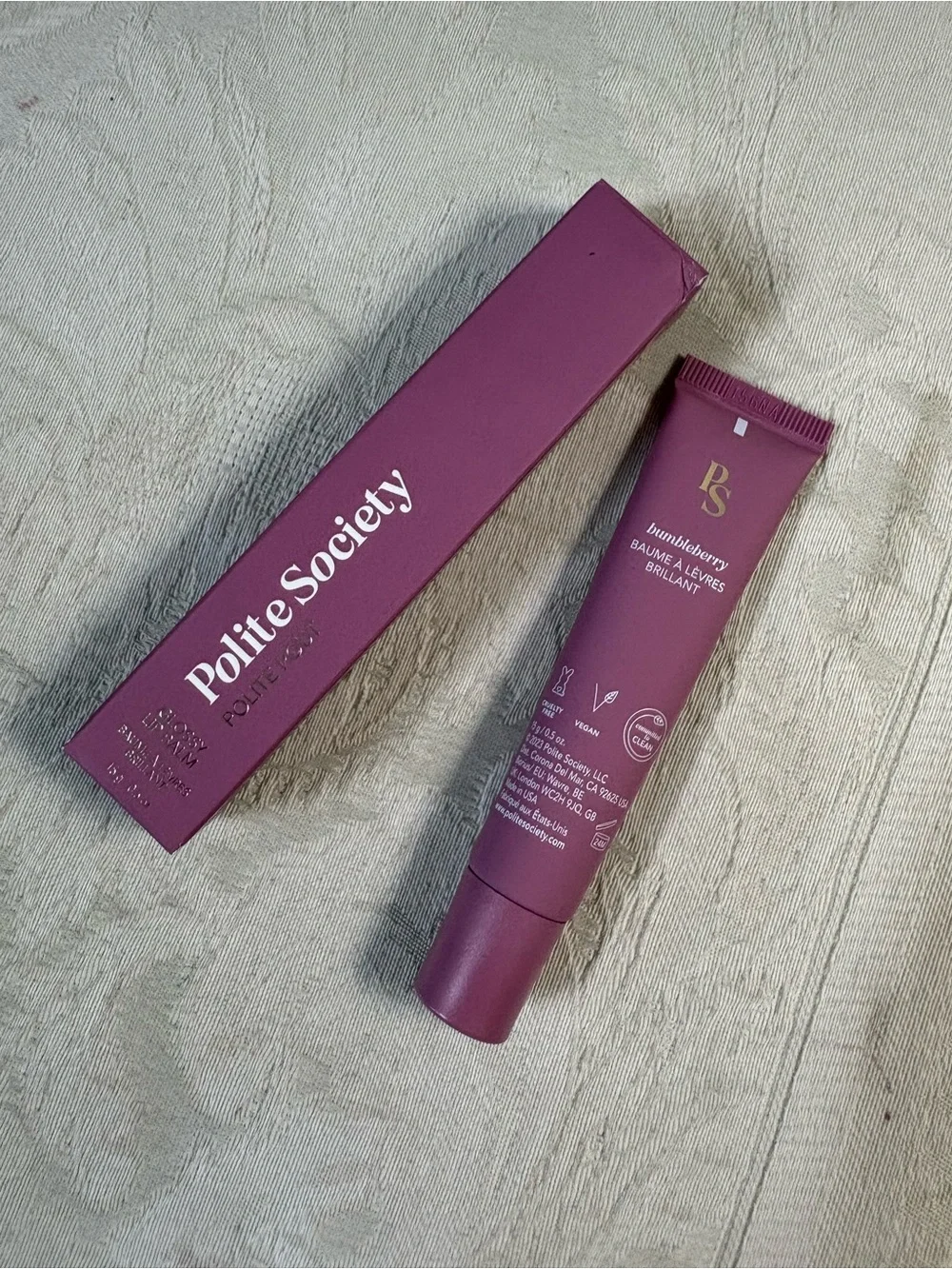Polite Society Polite Pout Tinted Lip Balm Lipgloss Bumbleberry BNIB